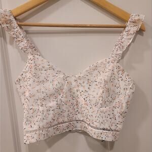 Kendall + Kylie Floral Cropped Bustier Top